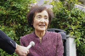 Nobel chemistry prize winner Yoshino's wife