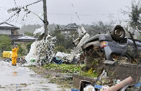 Powerful typhoon in Japan