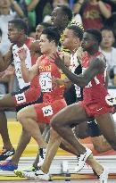 China's Su competes in 100 meters semifinal at worlds