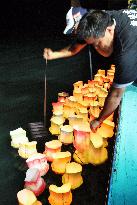 Paper lanterns released off Fukushima to remember 2011 disaster victims