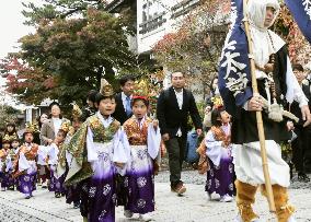 Children's parade at western Japan temple