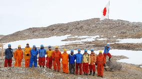 Japanese Antarctic researchers visit Japan's 1st Antarctic base