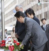 Japanese PM Abe visits scene of Brussels terror attacks