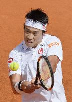 Tennis: Nishikori advances to 3rd round in Rome