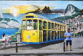 Street art murals in Rio