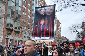 Anti-Trump protestors gather in Washington