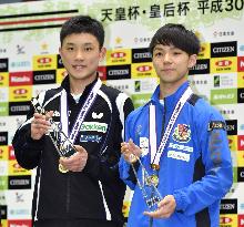 Table tennis: Men's doubles champions at Japanese c'ships