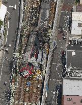 Train-truck collision in Yokohama