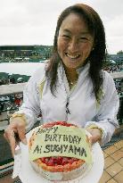 Sugiyama celebrates her birthday in Wimbledon