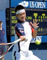 Japan's Nishikori at U.S. Open tennis