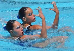 Russian pair win synchronized swimming duet at worlds