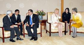 El Salvador president meets with Japanese emperor
