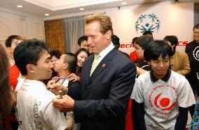 Schwarzenegger peps up Special Olympics athletes