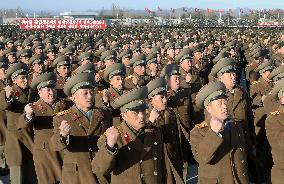 N. Korean soldiers' anti-United States rally