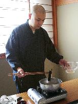 Buddhist monk known for cooking skills prepares breakfast