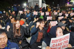 Protest staged in S. Korea on anniversary of "comfort women" deal