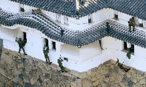 Cleaning of Himeji Castle ahead of New Year