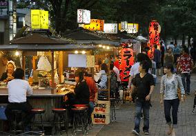 Street food stands in Fukuoka