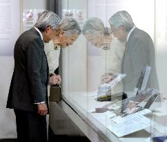 Emperor, empress visit exhibit on their 1st overseas trip