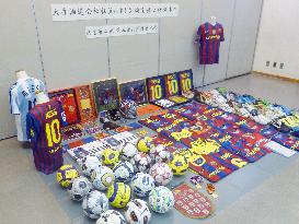 Soccer merchandise confiscated from man arrested for embezzlement