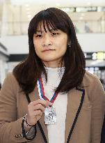 Icho returns home with silver medal