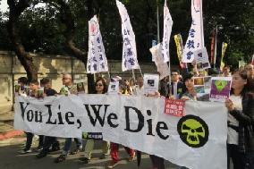 Antinuclear marches held in Taiwan to mark Fukushima anniv.