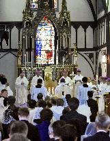 Mass held on 150th anniv. of confession by secret Christians in Nagasaki