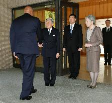 Emperor, empress meet with Lesotho king