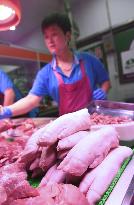 Pork sold at Beijing market