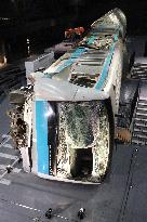 Remains of 2014 train accident in Kawasaki