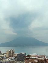 Smoke rises from Mt. Sakurajima