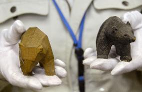 Old carved wooden bears kept at museum in their birthplace