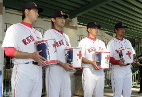 Red Sox players collect Japan quake donation