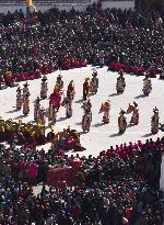 New year celebrations at Tibetan temple in China