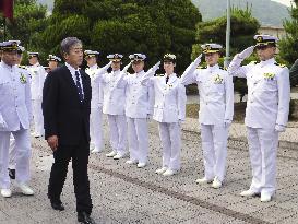 Japan defense minister at MSDF Kure base