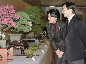Crown prince, princess visit 'bonsai' exhibition