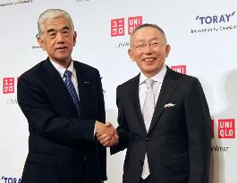 Uniqlo, Toray to aim for 1 tril. yen of transactions in 5-year deal