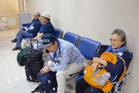 Japanese former residents make 1st trip by air to Russian-held isles