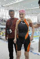Japanese centenarian woman swims 1,500 meters in masters meet