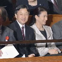 Crown prince, princess watch opera in Tokyo