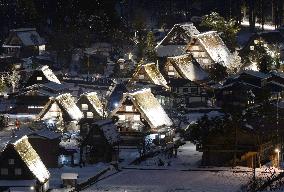 World Heritage site Shirakawa-go lit up