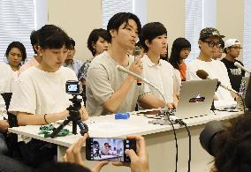 Members of disbanded student group SEALDs give press conference