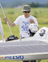 Single pilot solar plane holds test flights in Hokkaido