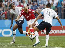Football: Denmark vs France at World Cup