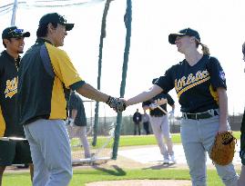 Matsui and Justine Siegal at spring training