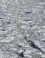 Icebreaker in Sea of Okhotsk