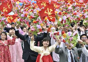 N. Korea's Kim Jong Un appears at huge loyalty parade in Pyongyang