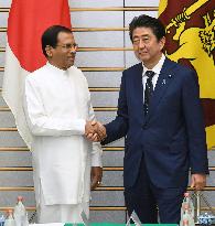 Japan PM Abe, Sri Lankan Pres. Sirisena