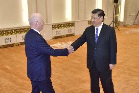 Chinese President Xi and Schwab