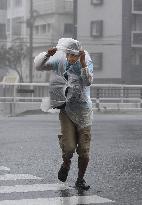 Typhoon Trami approaching southern Japan